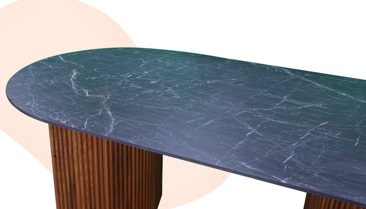 PM-M004 Porselen Yemek Masası Oval Köşe 200x100cm (PM-M001)