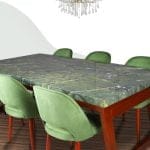 Porselen Yemek Masası Düz Köşe 220x110cm (PM-M005)