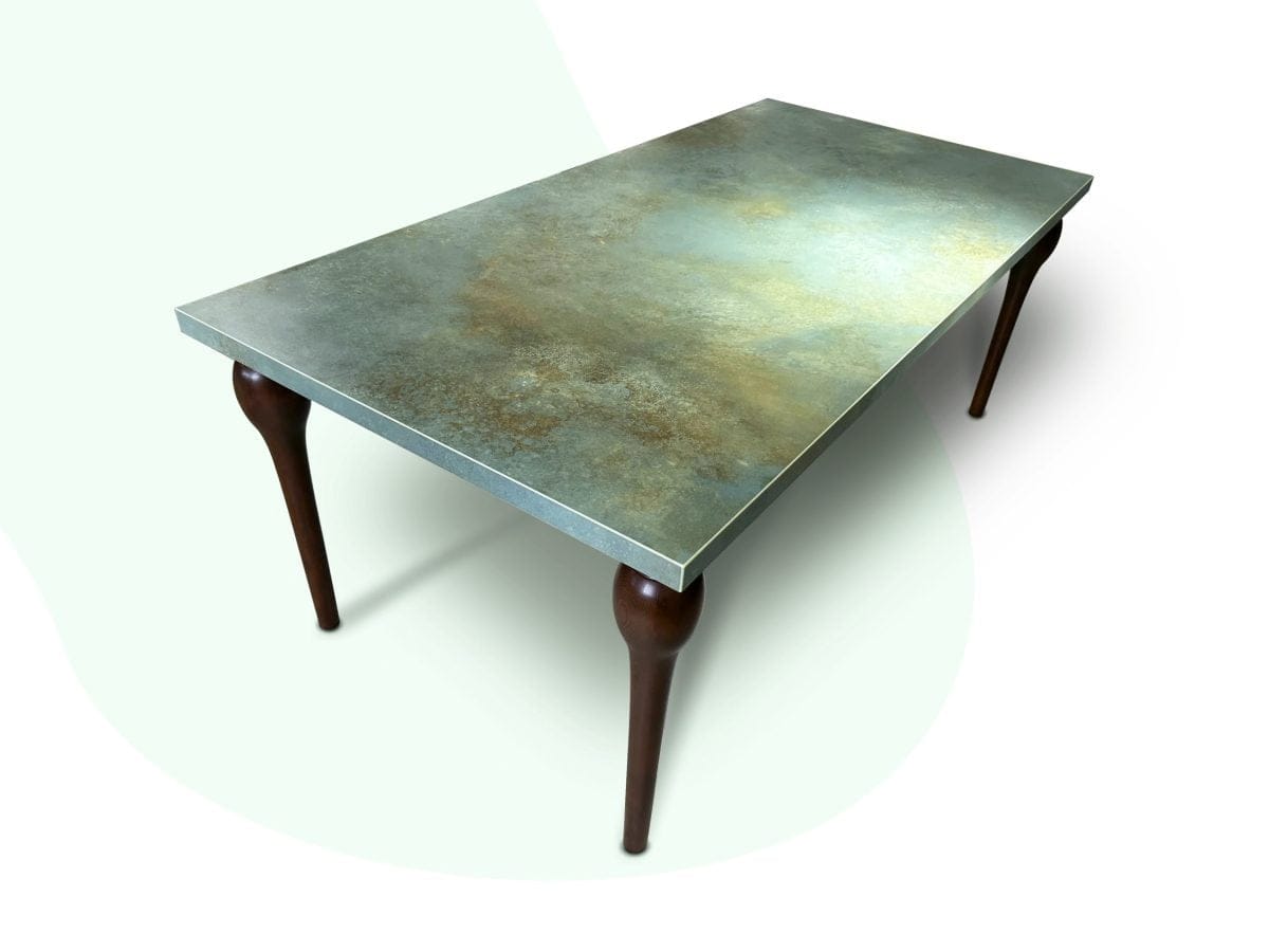 Porselen Yemek Masası Düz Köşe Masif Ayak 210x110cm (PM-M013)​