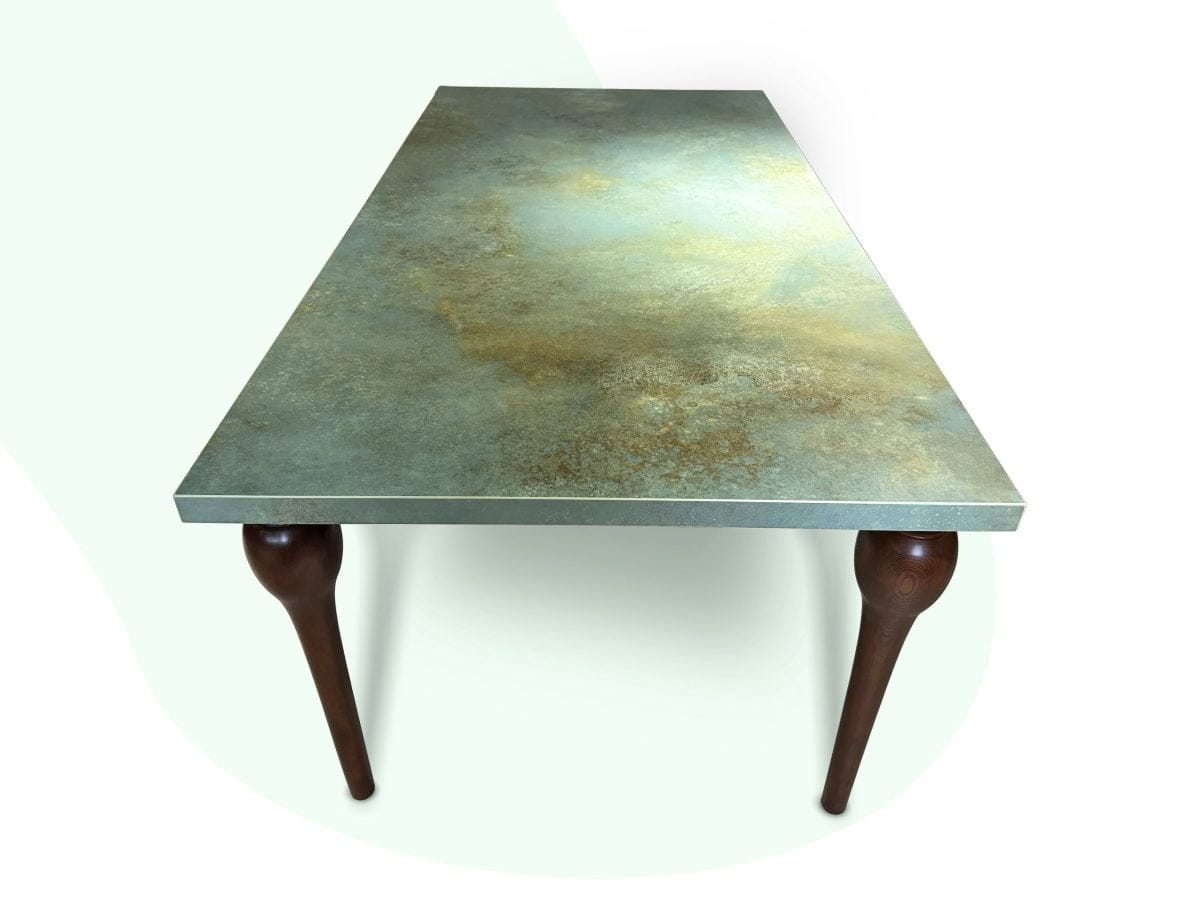 Porselen Yemek Masası Düz Köşe Masif Ayak 210x110cm (PM-M013)​
