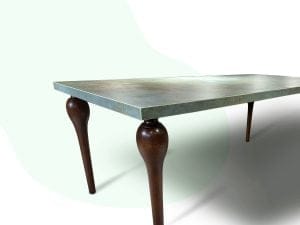 Porselen Yemek Masası Düz Köşe Masif Ayak 210x110cm (PM-M013)