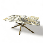 Cam Laminasyonlu Oval Köşe Porselen Masa 200x100cm (PM-M014)