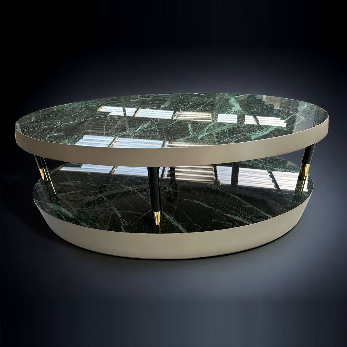 Porselen sehpa (PM-S013) 9 İki Katlı Porselen Sehpa 100x70x28cm (PM-S013)
