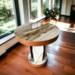 Mini Oval Porselen Masa Çap=70cm Boy=75cm (PM-M023)