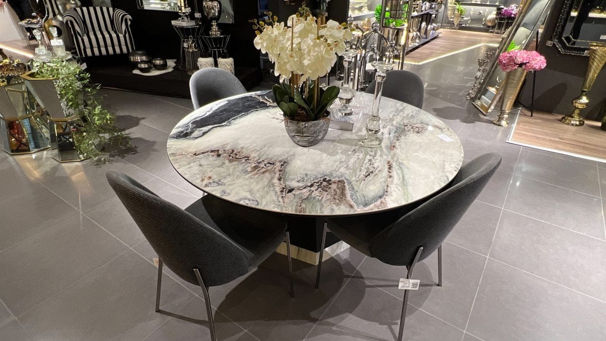 Oval Porselen Yemek Masası Çap=140cm