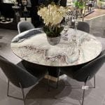 Oval Porselen Yemek Masası Çap=140cm