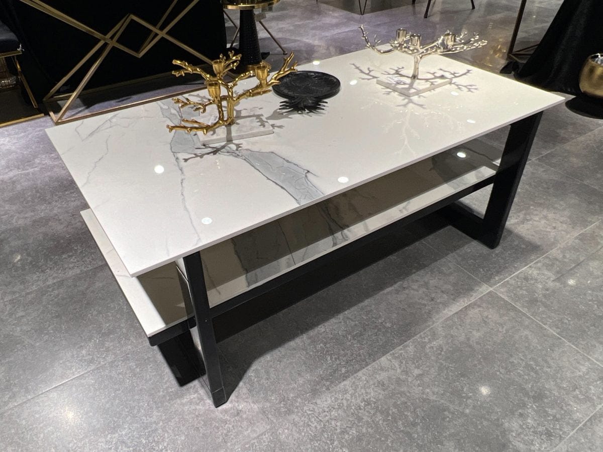 Porselen Orta Sehpa İki Katlı 120x60x50cm (PM-S010)